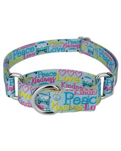 Love and Peace Martingale Dog Collar