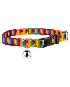 Rainbow Hearts Cat Collar