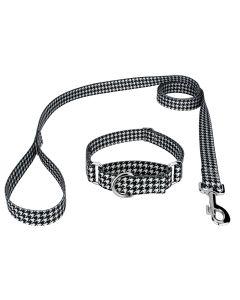 Houndstooth Martingale Dog Collar and Leash