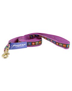 Premier Purple 3D Blocks Ribbon Leash - Closeout - 6X1