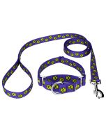 Blue Busy Paws Martingale Dog Collar and Leash Limited Edition