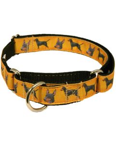 Manchester Terrier Ribbon Martingale Dog Collar