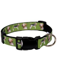 Deluxe Wire Fox Terrier Green Ribbon Dog Collar Limited Edition