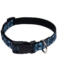 Deluxe Rose Royalty Ribbon Dog Collar - Blue 