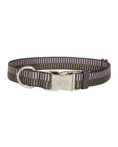 Porcelain Earth Regency Stripes Premium Dog Collar