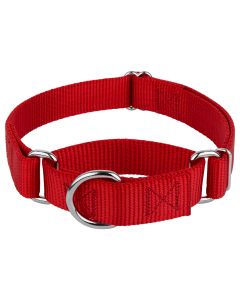 Dark Red Martingale Heavyduty Nylon Dog Collar, Small