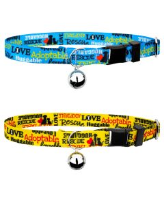 Blue Loveable Rescue Cat Collar