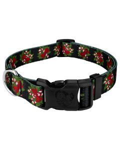 Deluxe Black Candy Cane Dog Collar - Made In The U.S.A.