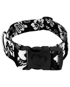 1 1/2 Inch Deluxe Black Hawaiian Dog Collar