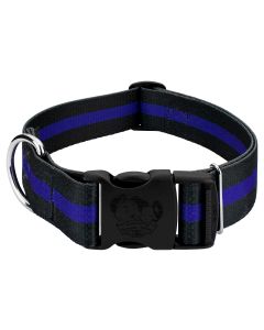 1 1/2 Inch Deluxe Thin Blue Line Dog Collar