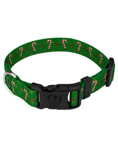 Deluxe Candy Cane Christmas Dog Collar - Made In The U.S.A.