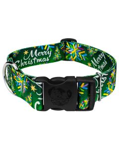 1 1/2 Inch Deluxe Christmas Cheer Dog Collar