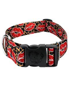 1 1/2 Inch Deluxe Cheetah Kisses Dog Collar Limited Edition