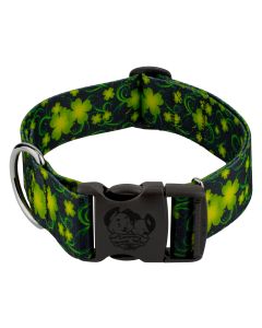 1 1/2 Inch Deluxe Clovers in the Wind Dog Collar