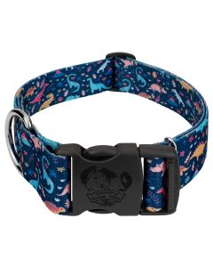 1 1/2 Inch Deluxe Dinosaurs Dog Collar