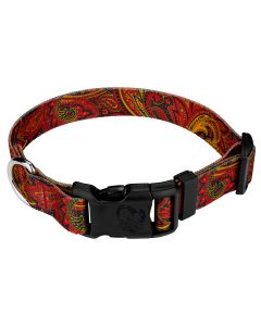 Deluxe Fire Paisley Dog Collar - Made in The U.S.A.