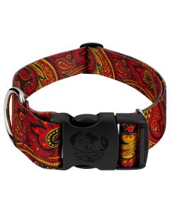 1 1/2 Inch Deluxe Fire Paisley Dog Collar