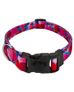 Deluxe Floating Hearts Dog Collar - Made in The U.S.A. - Large