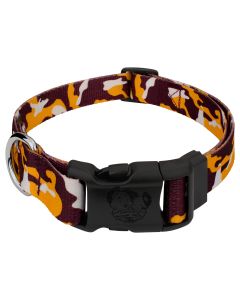 Deluxe Burgundy and Gold Camo Dog Collar - Made in the U.S.A