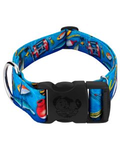 1 1/2 Inch Deluxe Gone Fishin' Dog Collar