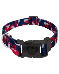 Deluxe Navy Blue and Red Camo Dog Collar Limited Edition - Made in the U.S.A