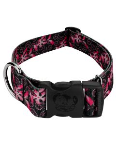 1 1/2 Inch Deluxe Pink Honeysuckle Breeze Dog Collar