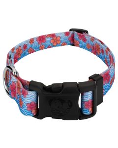 Deluxe Pink April Blossoms Dog Collar - Made in The U.S.A.