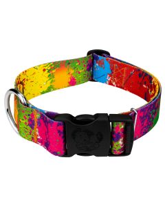 1 1/2 Inch Deluxe Paint Splatter Dog Collar