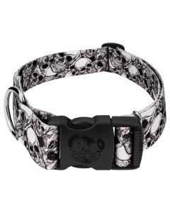 1 1/2 Inch Deluxe Phantom Skulls Dog Collar