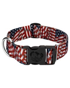 1 1/2 Inch Deluxe Patriotic Tribute Dog Collar