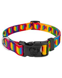 Deluxe Rainbow Hearts Dog Collar - Made In The U.S.A.