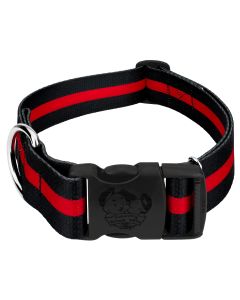 1 1/2 Inch Deluxe Thin Red Line Dog Collar