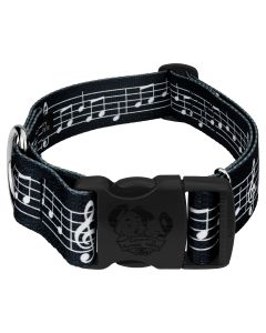 1 1/2 Inch Deluxe Sheet Music Dog Collar