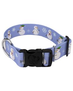 1 1/2 Inch Deluxe Snowman Dog Collar