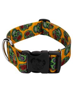 1 1/2 Inch Deluxe Sugar Skulls Dog Collar