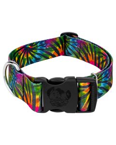 1 1/2 Inch Deluxe Tie Dye Stripes Dog Collar