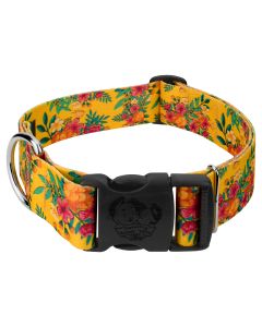 1 1/2 Inch Deluxe Tropical Floral Dog Collar