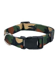 Woodland Camo Deluxe Dog Collar - Made in The U.S.A.