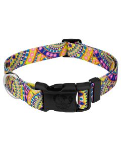 Deluxe Yellow Boho Mandala Dog Collar - Made in The U.S.A.