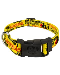 Deluxe Yellow Loveable Rescue Dog Collar - Made in the U.S.A