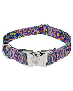 Premium Blue Boho Mandala Dog Collar