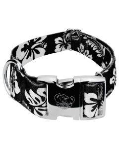 1 1/2 Inch Premium Black Hawaiian Dog Collar