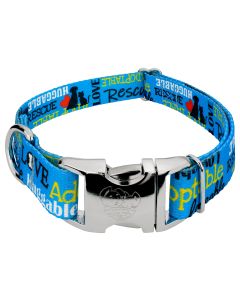 Premium Blue Loveable Rescue Dog Collar