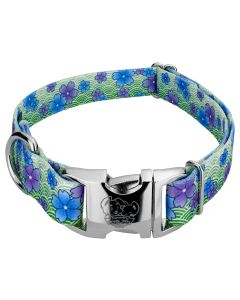 Premium Blue April Blossoms Dog Collar