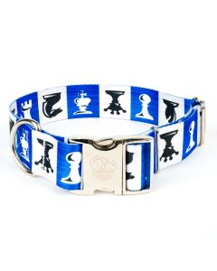 1 1/2 Inch Premium Chess Pieces Dog Collar