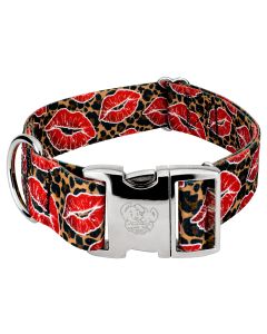 1 1/2 Inch Premium Cheetah Kisses Dog Collar Limited Edition