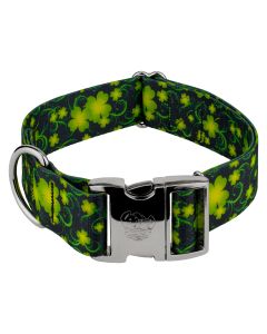 1 1/2 Inch Premium Clovers in the Wind Dog Collar