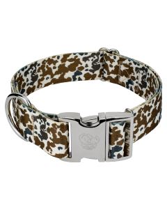 1 1/2 Inch Premium Cow Print Dog Collar