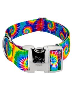 1 1/2 Inch Premium Classic Tie Dye Dog Collar