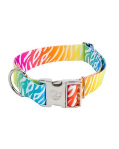 1 1/2 Inch Premium Fashion Zebra Dog Collar